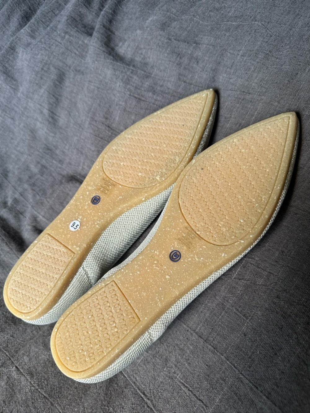 NEW Rothy’s Original Point Diamond Metallic Knit Flats 9.5 - Picture 4 of 4